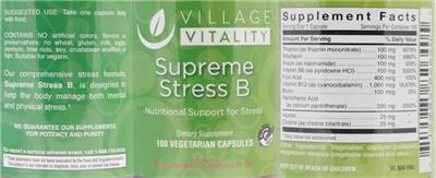 Photo of the Village Vitality Supreme Stress B label