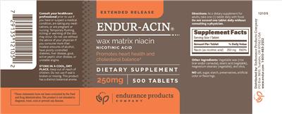 Photo of the Endurance Products Company ENDUR-ACIN 250 mg label