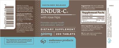 Photo of the Endurance Products Company Endur-C 500 mg label