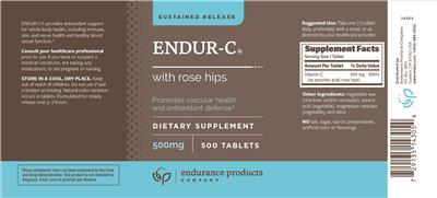 Photo of the Endurance Products Company Endur-C 500 mg label
