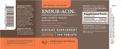Photo of the Endurance Products Company ENDUR-ACIN 500 mg label