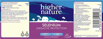Photo of the Higher Nature Selenium label
