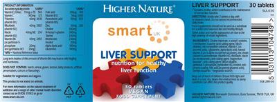 Photo of the Higher Nature Liver Support label