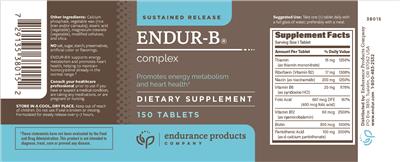 Photo of the Endurance Products Company Endur-B Complex label