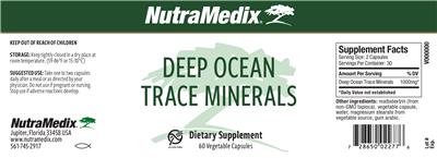 Photo of the NutraMedix Deep Ocean Trace Minerals label