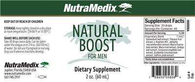 Photo of the NutraMedix Natural Boost label