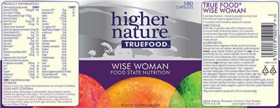 Photo of the Higher Nature True Food Wise Woman label