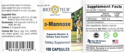 Photo of the Bio-Tech Pharmacal D-Mannose label