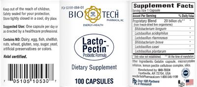 Photo of the Bio-Tech Pharmacal Lacto-Pectin label