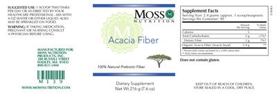 Photo of the Moss Nutrition Acacia Fiber label