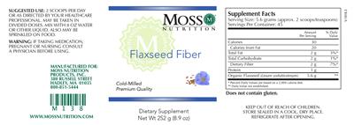 Photo of the Moss Nutrition Flaxseed Fiber label