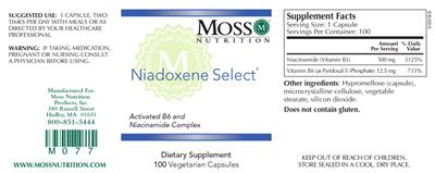 Photo of the Moss Nutrition Niadoxene Select label