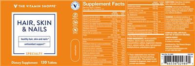 Photo of the The Vitamin Shoppe Hair, Skin and Nails label