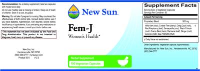 Photo of the New Sun Fem-J label