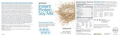 Photo of the Shaklee Instant Protein Soy Mix Unflavored label