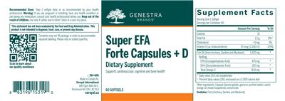 Photo of the Genestra Brands Super EFA Forte Capsules + D label