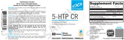 Photo of the XYMOGEN 5-HTP CR label