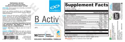 Photo of the XYMOGEN B Activ label