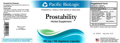 Photo of the Pacific BioLogic Prostability label