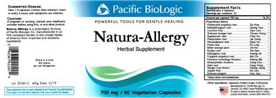 Photo of the Pacific BioLogic Natura-Allergy label