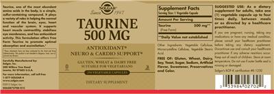 Taurine 500 mg