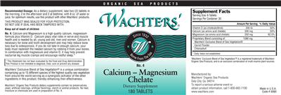Photo of the Wachters' No. 4 Calcium - Magnesium Chelate label