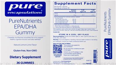 PureNutrients EPA/DHA Gummy Natural Lemon-Lime Flavor