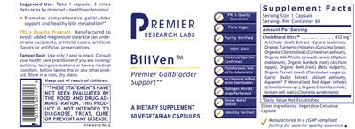 Photo of the Premier Research Labs BiliVen label