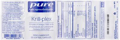 Photo of the Pure Encapsulations Krill-Plex label