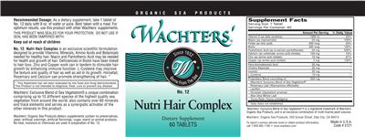 Photo of the Wachters' No. 12 Nutri Hair Complex label