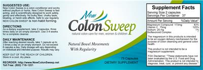 Photo of the New Colon Sweep New Colon Sweep label
