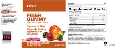 Photo of the GNC Fiber Gummy label