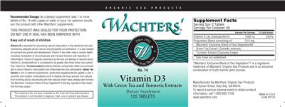 Photo of the Wachters' No. 14 Vitamin D3 With Green Tea And Turmeric Extracts label