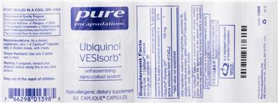Photo of the Pure Encapsulations Ubiquinol VESIsorb label