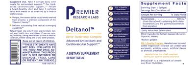 Photo of the Premier Research Labs Deltanol label