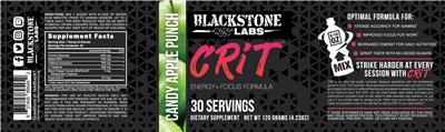 Photo of the Blackstone Labs CRIT Candy Apple Punch label