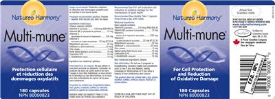 Photo of the Nature's Harmony Multi-Mune label