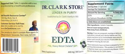 Photo of the Dr. Clark Store EDTA 440 mg label