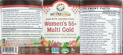Photo of the NutriGold Women's 55+ Multi Gold label