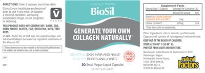Photo of the Natural Factors BioSil label