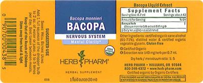 Photo of the Herb Pharm Bacopa label