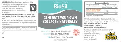 Photo of the Natural Factors BioSil label
