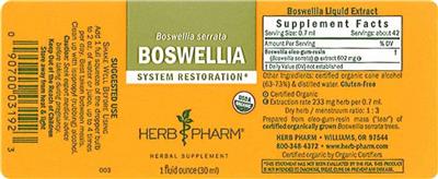 Photo of the Herb Pharm Boswellia label