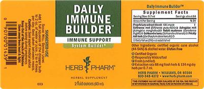 Photo of the Herb Pharm Daily Immune Builder label
