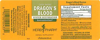 Photo of the Herb Pharm Dragon's Blood label