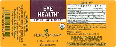 Photo of the Herb Pharm Eye Health label