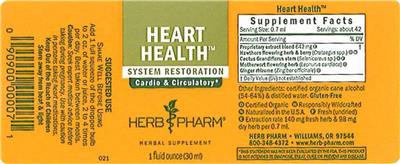 Photo of the Herb Pharm Heart Health label