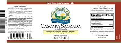 Photo of the Nature's Sunshine Cascara Sagrada label