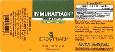 Photo of the Herb Pharm Immunattack label