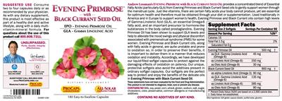 Photo of the ProCaps Laboratories Evening Primrose with Black Currant Seed Oil label